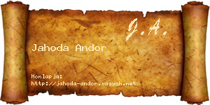 Jahoda Andor névjegykártya